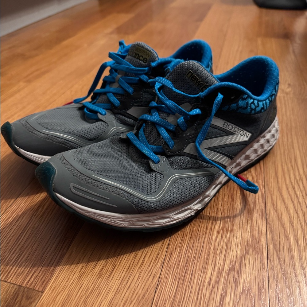 New Balance Boston Marathon Gray and Blue Running Shoes